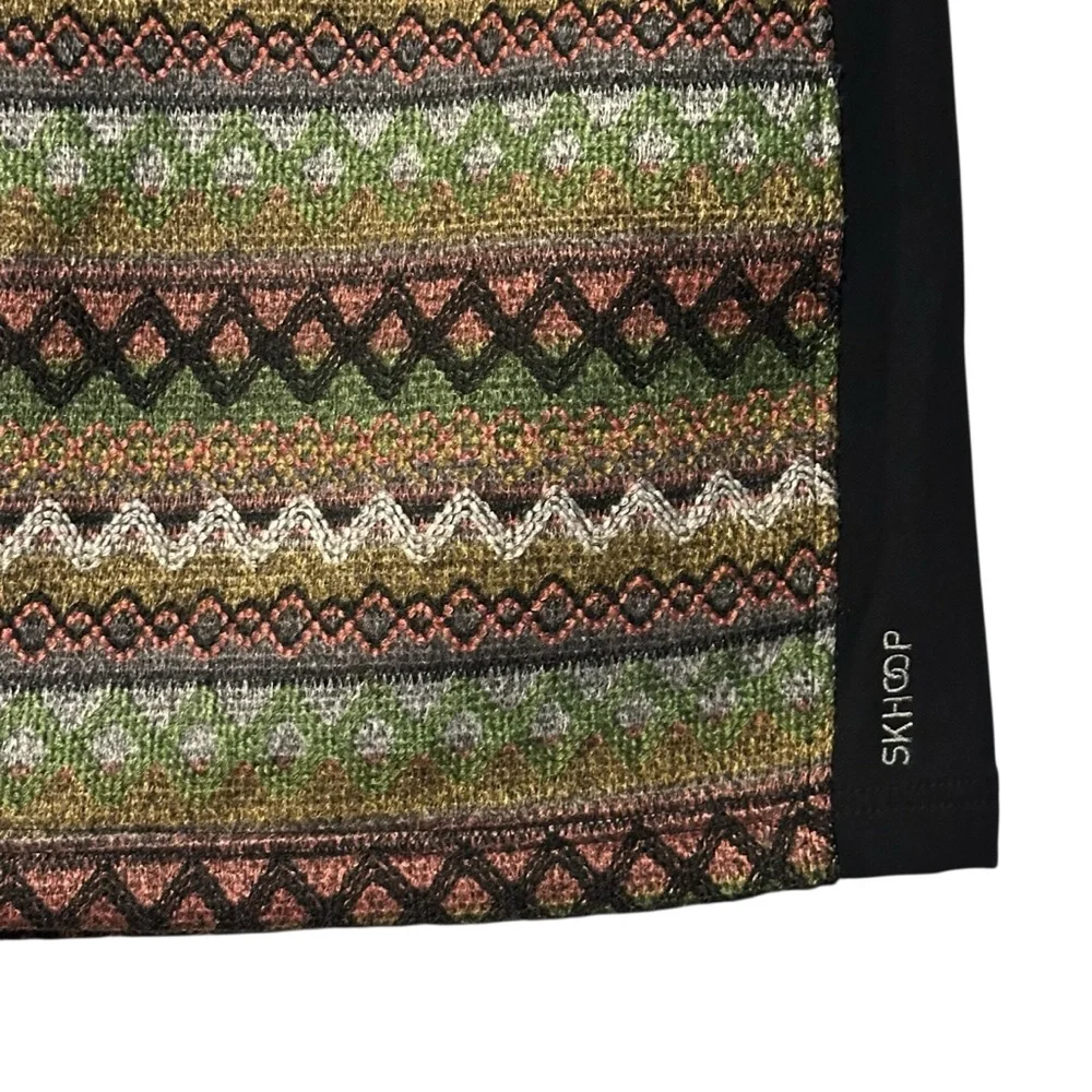 Skhoop Patsy Short Skirt Black Brown Green Woven Knit Sweden Scandinavian Size M - Picture 4 of 12